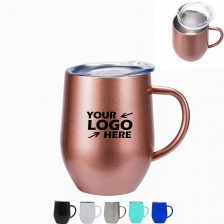 12 oz Insulated Eggshell Coffee Cup With Handle